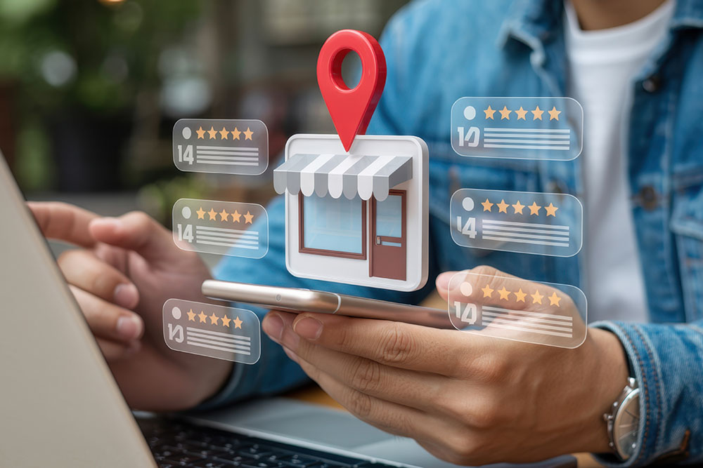 store icon with local business reviews
