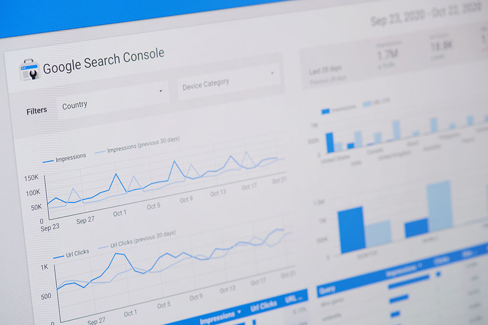 screenshot of google search console report